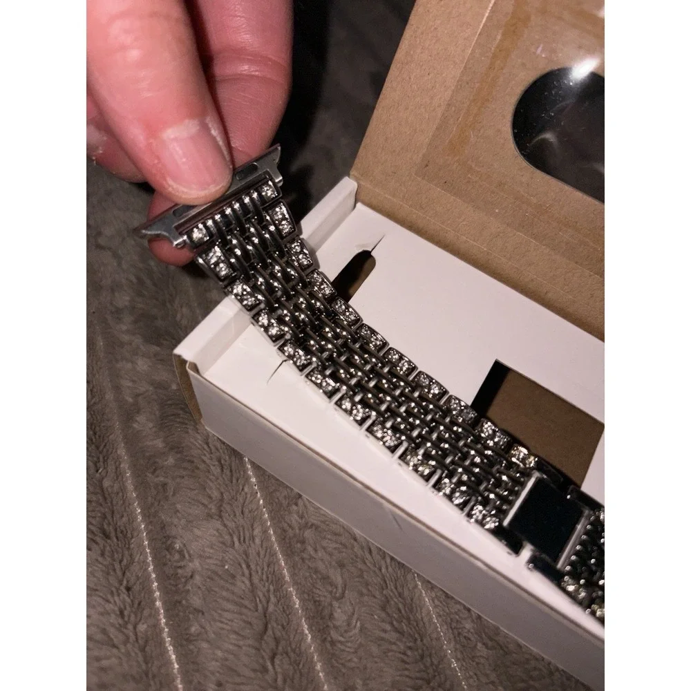 Bling For iWatch Strap Case Apple Watch Band 42 Mm Silver